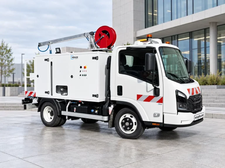 Camion HYDRA H200 équipé pour le lavage des surfaces extérieures des points d’apport volontaire